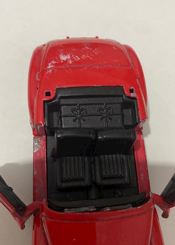 1955 mercedes benz kırmızı metal araba - Görsel 6