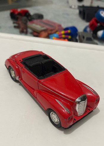 1955 mercedes benz kırmızı metal araba - Görsel 2