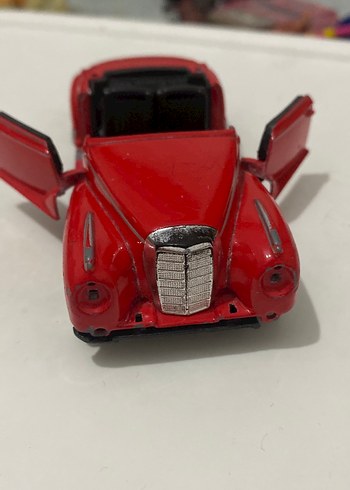 1955 mercedes benz kırmızı metal araba - Görsel 5