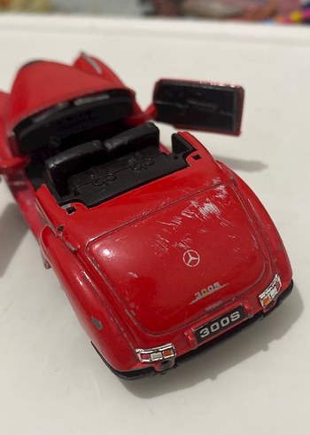 1955 mercedes benz kırmızı metal araba - Görsel 7