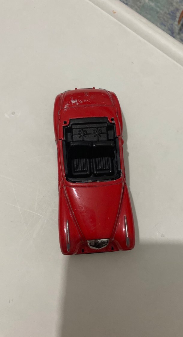 1955 mercedes benz kırmızı metal araba - Görsel 3