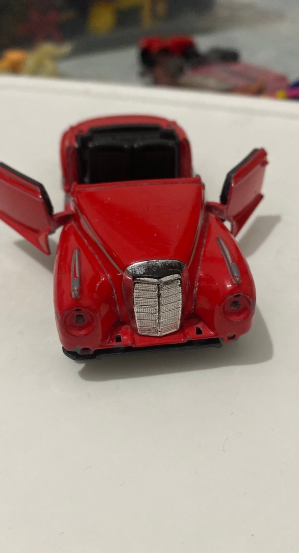 1955 mercedes benz kırmızı metal araba - Görsel 5