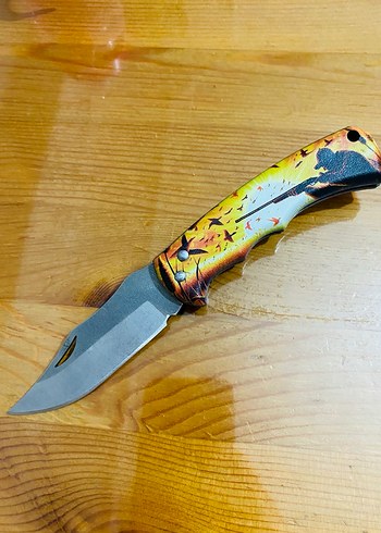 Renkli Sarı Katlanır Cep Bıçağı - Görsel 2