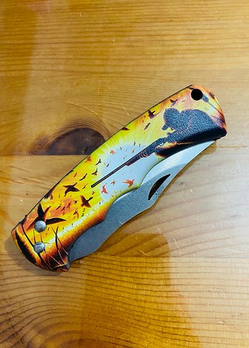 Renkli Sarı Katlanır Cep Bıçağı - Görsel 3