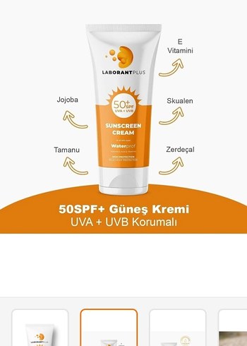 LaborantPlus SPF 50+ Suya Dayanıklı Güneş Kremi 75ml - Görsel 2