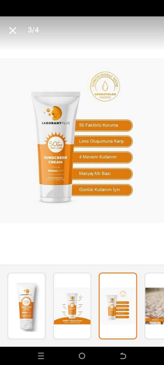 LaborantPlus SPF 50+ Suya Dayanıklı Güneş Kremi 75ml - Görsel 3
