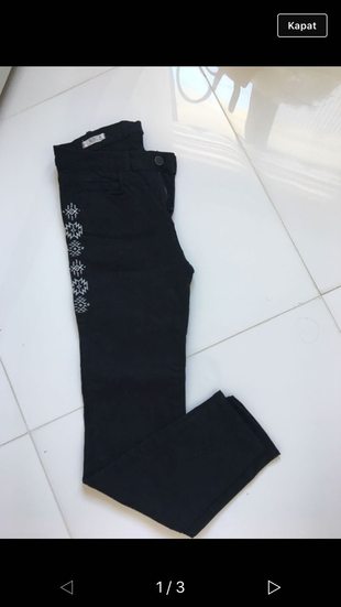 29 Beden Siyah jean desenli