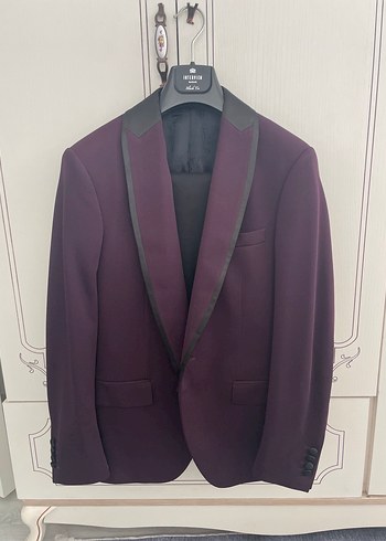 Bordo Düğmeli Erkek Takım Ceket