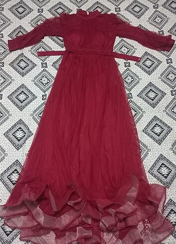38 Beden bordo Renk Abiye elbise