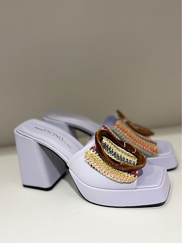 Vicino lila deri platformlu terlik - Görsel 3