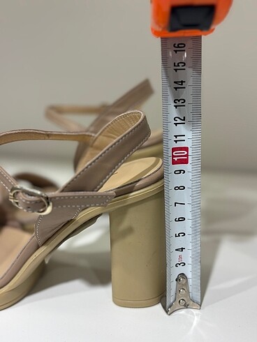 Vicino bej deri  platformlu sandalet - Görsel 3