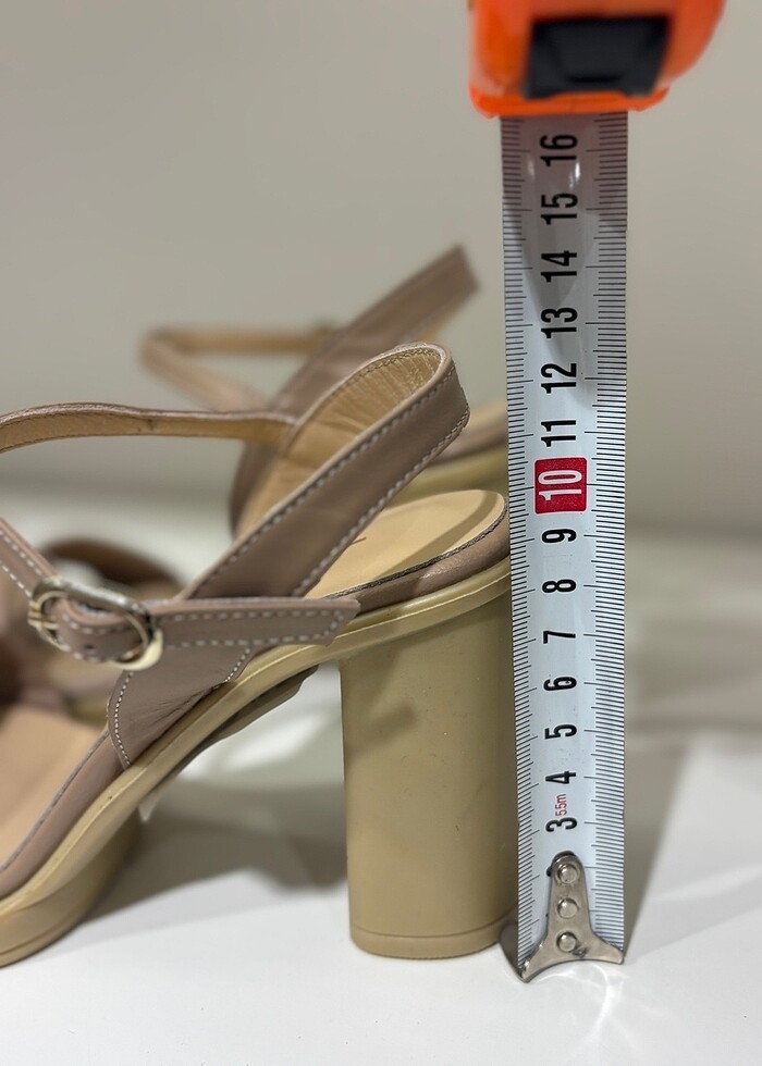 Vicino bej deri  platformlu sandalet - Görsel 3