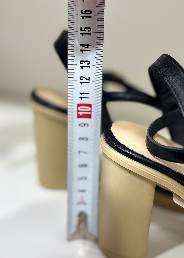 Vicino siyah deri platform sandalet - Görsel 4