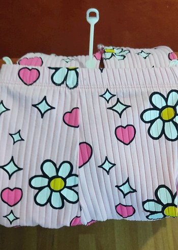 Pembe Desenli Kız Tayt - Görsel 2