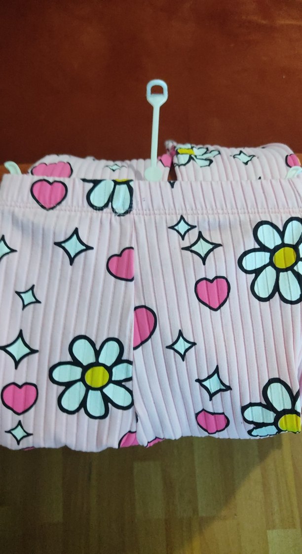 Pembe Desenli Kız Tayt - Görsel 2