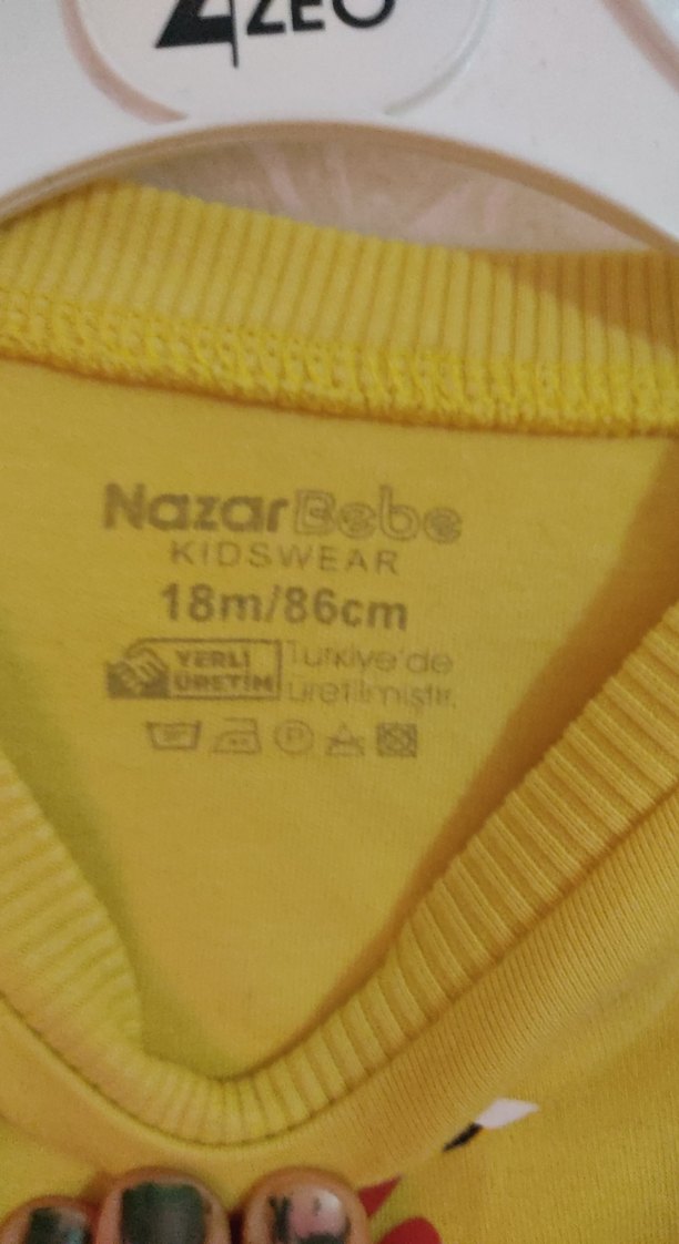 Sarı Baskılı Uzun Kollu Kız Bebek Takımı - Görsel 4