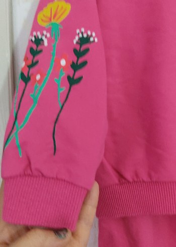 Çiçek Desenli Triko Bebek Kız Takımı - Görsel 3