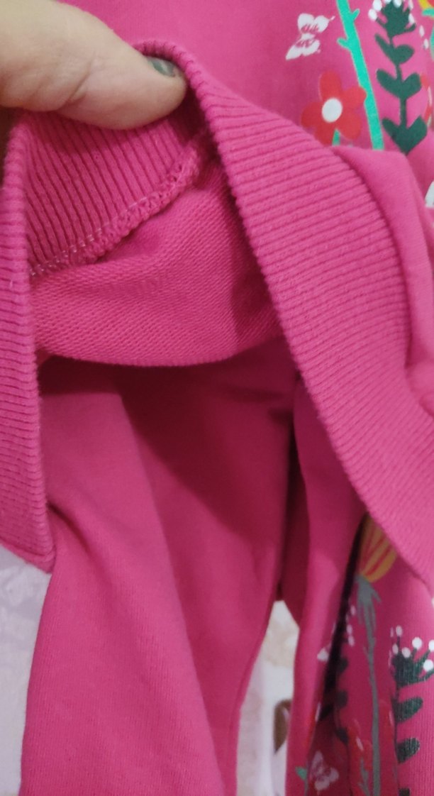 Çiçek Desenli Triko Bebek Kız Takımı - Görsel 2