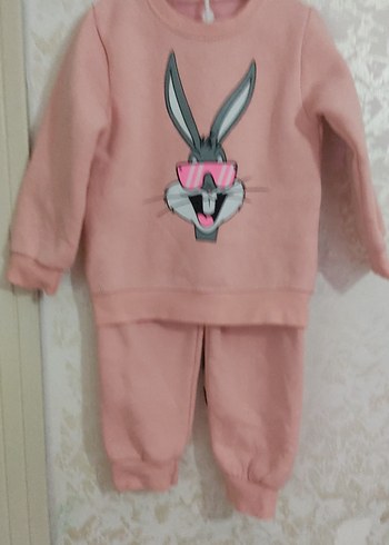 Pembe Bebek Kız Uzun Kollu Baskılı Takım - Görsel 4