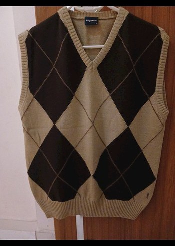 Kahverengi V Yaka Triko Süveter - Görsel 5