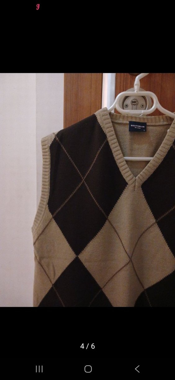 Kahverengi V Yaka Triko Süveter - Görsel 4