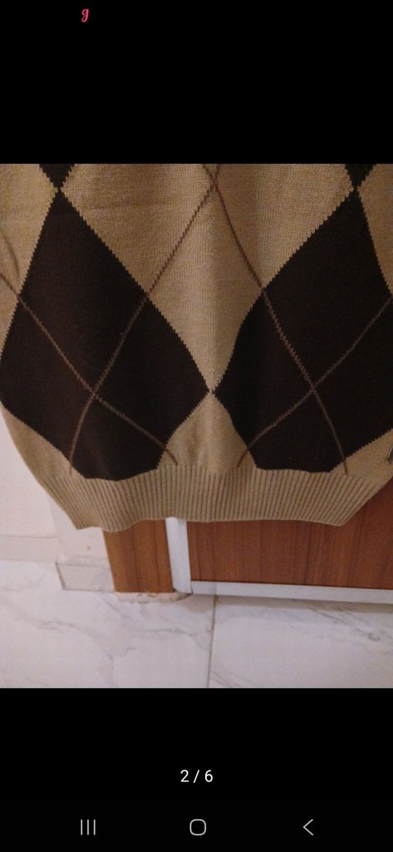 Kahverengi V Yaka Triko Süveter - Görsel 2