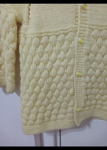 Sarı Örgü Kız Hırka - Görsel 2