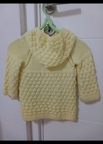 Sarı Örgü Kız Hırka - Görsel 4