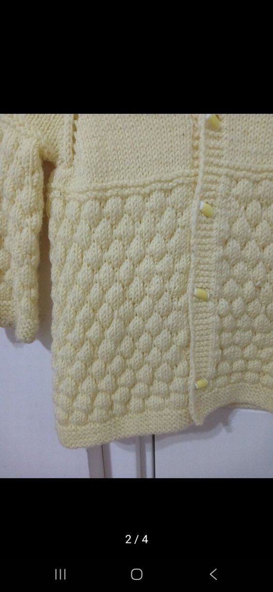 Sarı Örgü Kız Hırka - Görsel 2