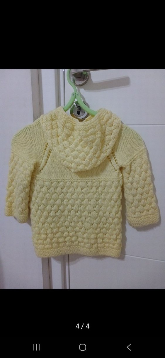 Sarı Örgü Kız Hırka - Görsel 4