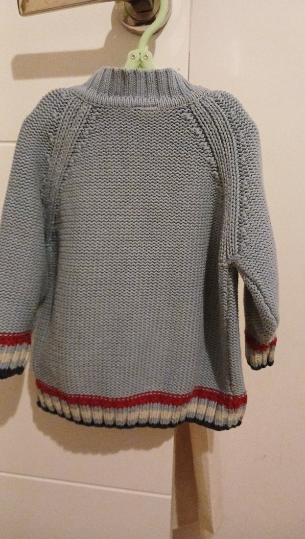 Mavi Erkek Çocuk Örgü Hırka - Görsel 4