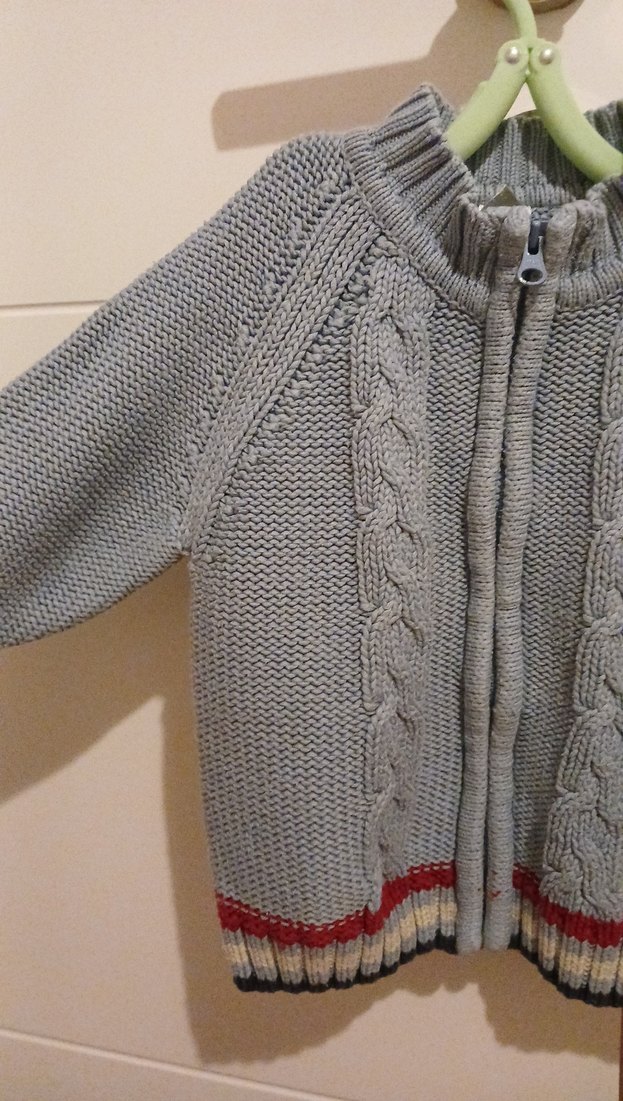 Mavi Erkek Çocuk Örgü Hırka - Görsel 3