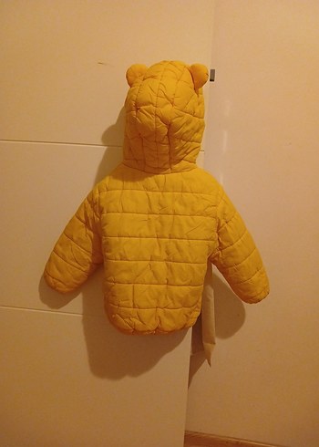 Kapüşonlu Sarı Erkek Çocuk Mont - Görsel 4