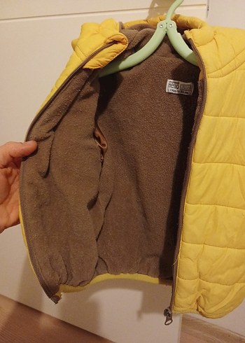 Kapüşonlu Sarı Erkek Çocuk Mont - Görsel 3