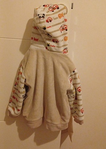 Kapüşonlu Sarı Erkek Çocuk Fermuarlı Ceket - Görsel 2