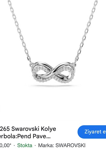 Beden swarovski hyperbola kolye gümüş