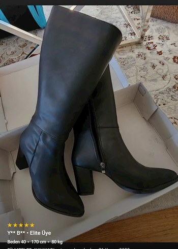36 Beden Siyah Kadın Dizüstü Stiletto Çizme