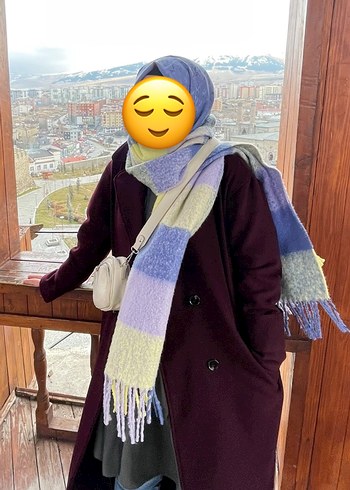 38 Beden bordo Renk Uzun Koyu Bordo Düğmeli Kaban