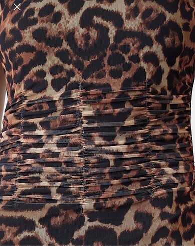 36 Beden Leopar örme elbise