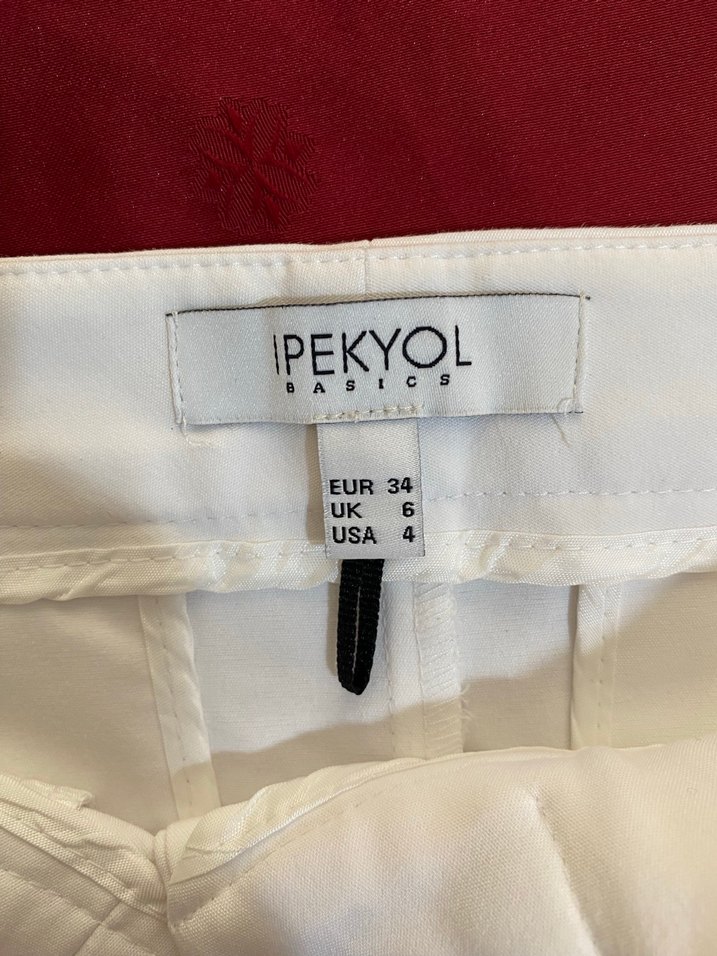 İpekyol Beyaz Kadın Kumaş Pantolon - Görsel 3