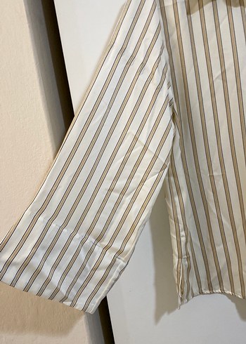 Zara Sarı çizgili Kadın Gömlek - Görsel 3