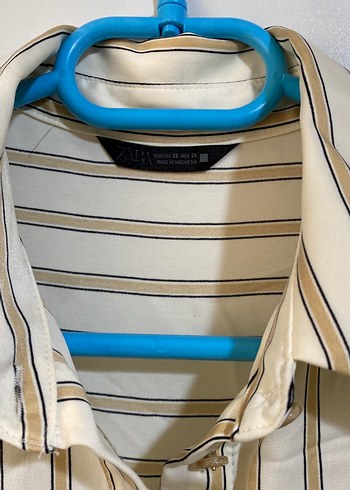 Zara Sarı çizgili Kadın Gömlek - Görsel 2