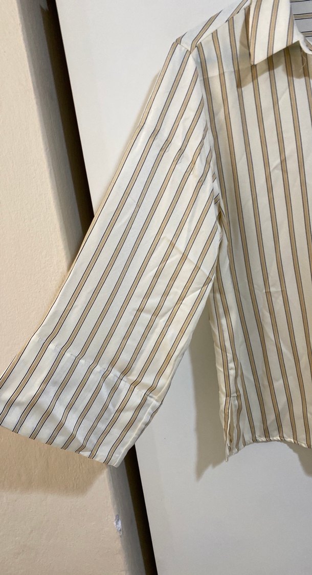 Zara Sarı çizgili Kadın Gömlek - Görsel 3