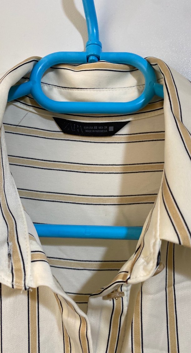 Zara Sarı çizgili Kadın Gömlek - Görsel 2