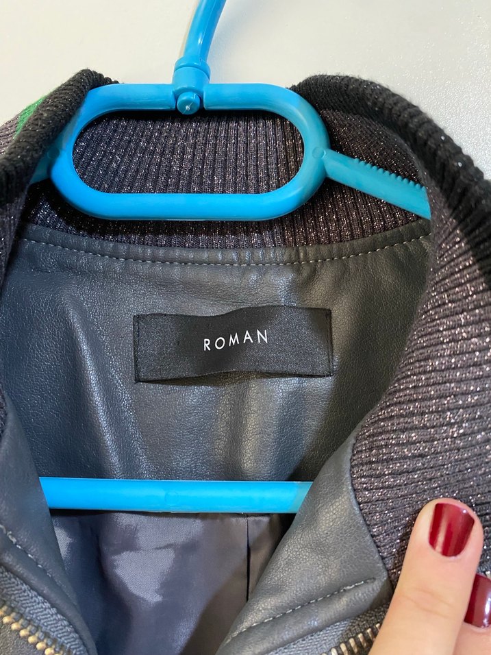 Roman gri kadın deri ceket - Görsel 4