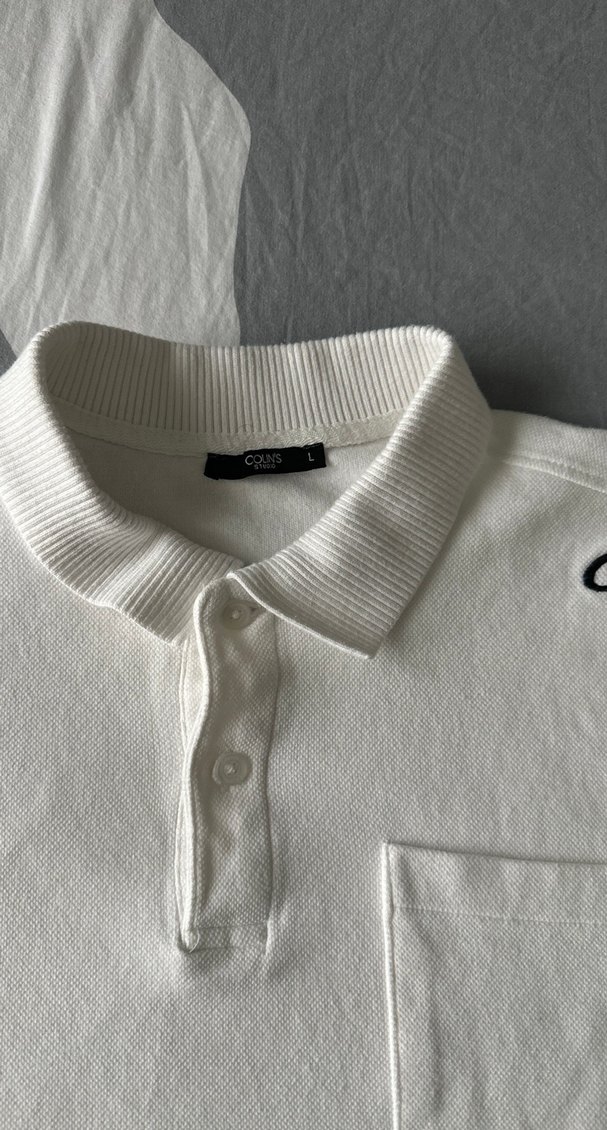 Erkek Beyaz Kısa Kollu Polo Tişört - Görsel 2