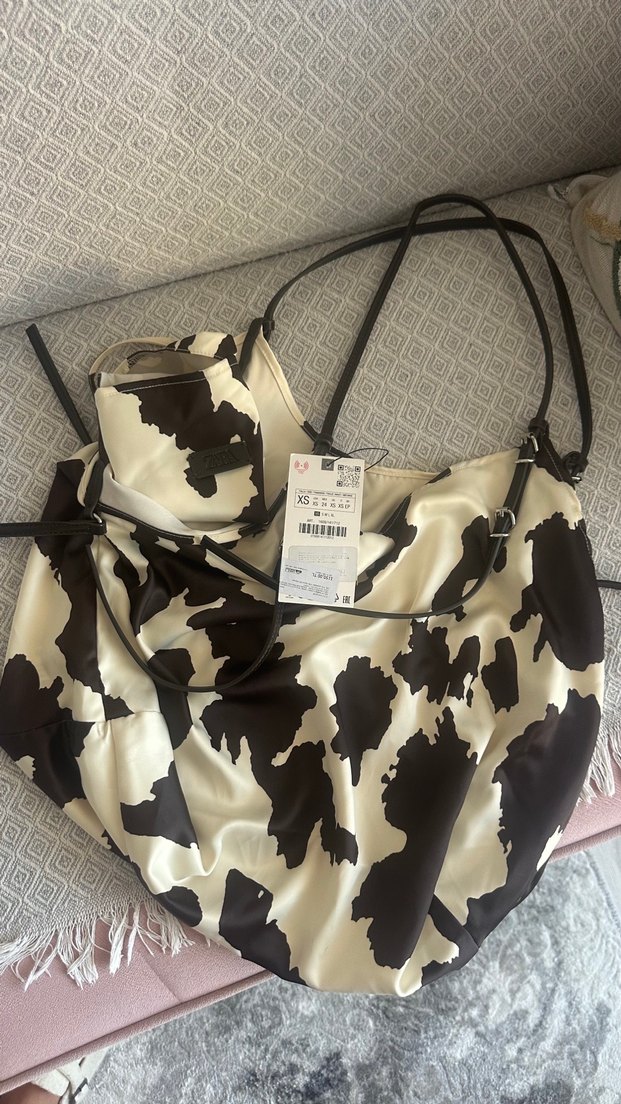 Kadın Kahverengi Desenli Omuz Çantası - Görsel 3