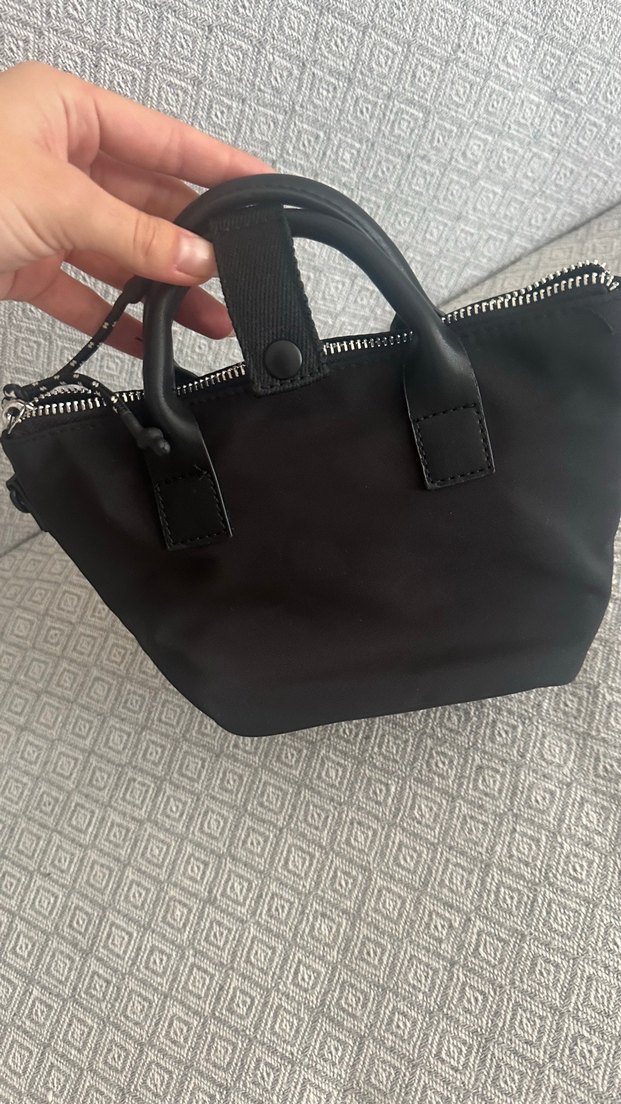 Siyah Deri Fermuarlı Kadın Çantası - Görsel 2