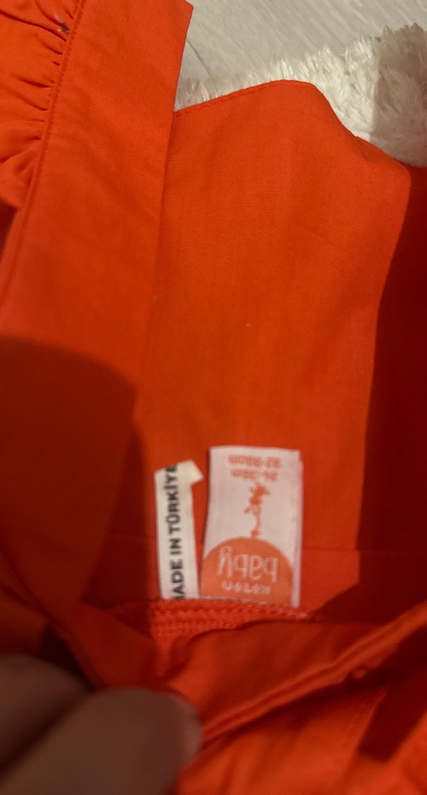 Kız Çocuk Kırmızı Fırfırlı Askılı Elbise - Görsel 3