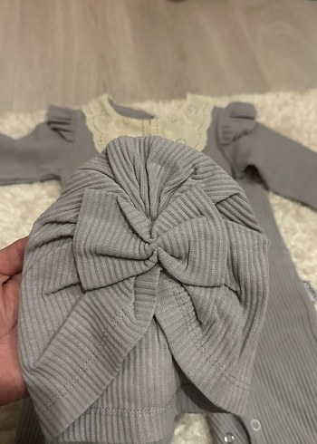 Gri Dantelli Bebek Kız Tulum - Görsel 2